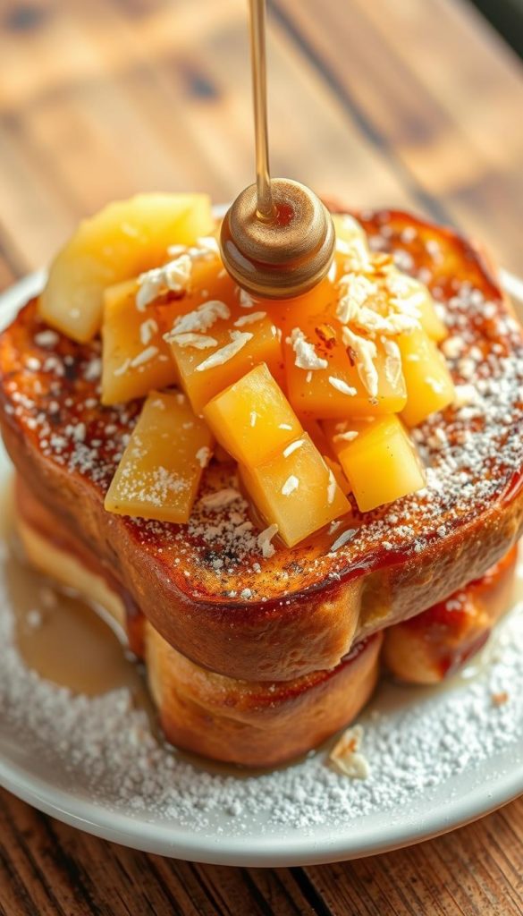 Hawaiian Roll French Toast with toppings Hawaiian Roll French Toast with toppings